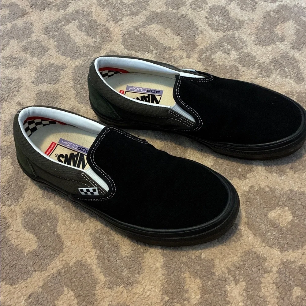Vans Classic Two Tone Slip On Suede Sneaker Green Black